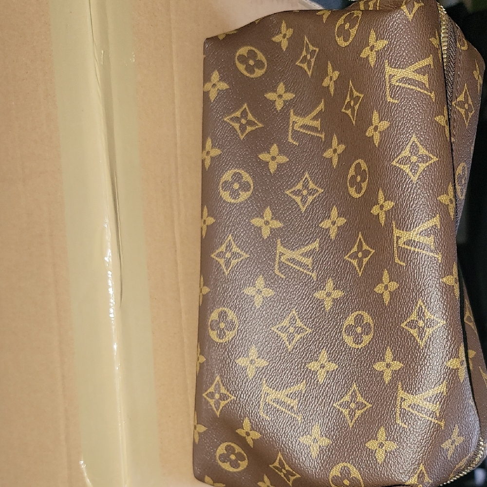 Louis Vuitton Brown and Gold Monogram Pouch